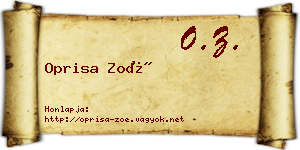 Oprisa Zoé névjegykártya